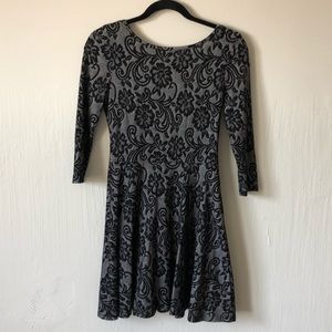 Black and grey boutique skater dress